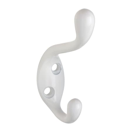 National Hardware National Hardware 2.35 in. L White Zinc Heavy Duty Coat/Hat Hook 75 lb. cap. 1 pk N266-049